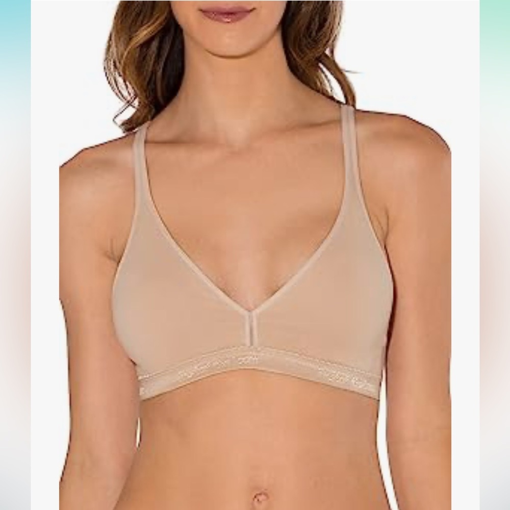 Convertible racer back wireless cotton breathable nude bra fruit of the loom